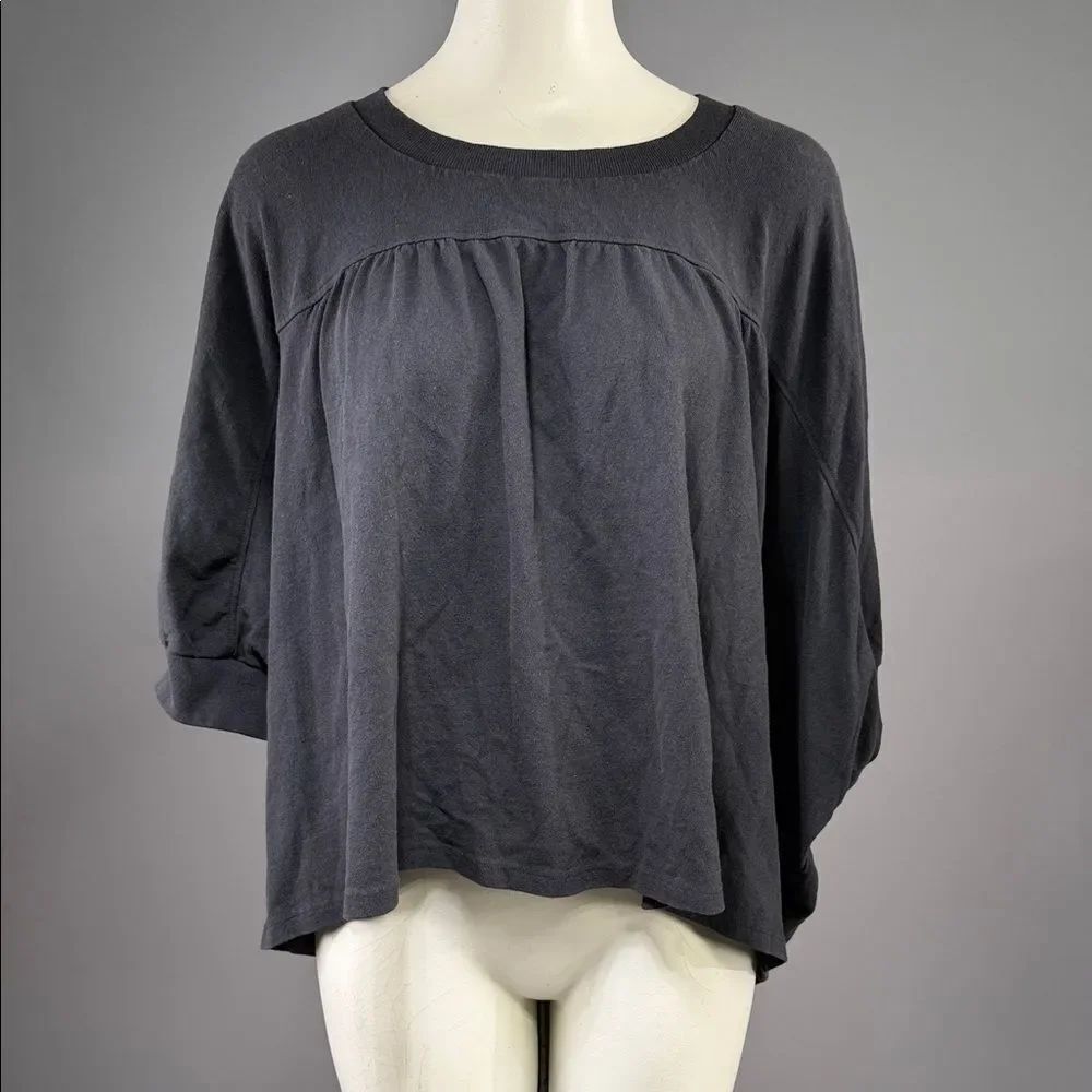 Casual Charcoal Short Sleeve Top (r15)